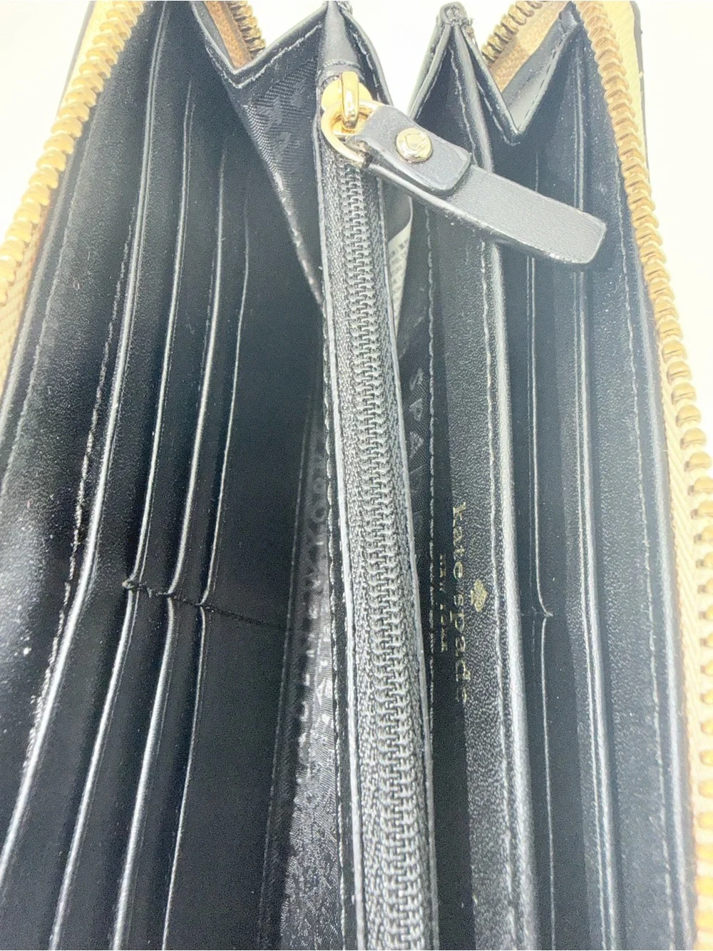 kate spade New York Cream Zip-Around Leather Wallet